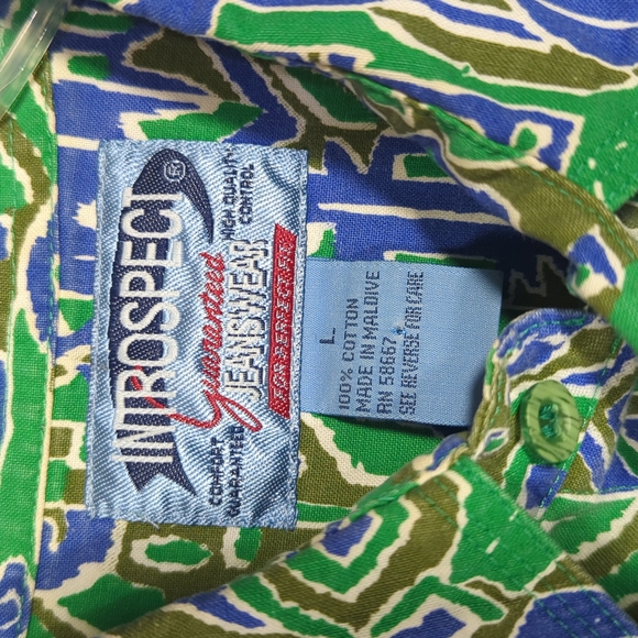 Super funky sleeveless button down multicolor 1990s shirt size Large - Picture 2 of 4